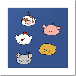 Farm Animal Blobs Posters and Art